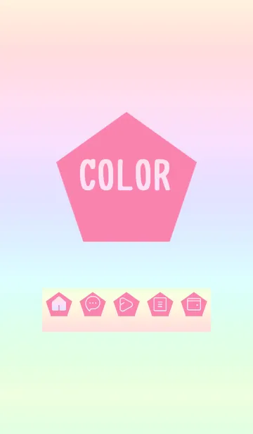 [LINE着せ替え] pink color rainbow I01の画像1