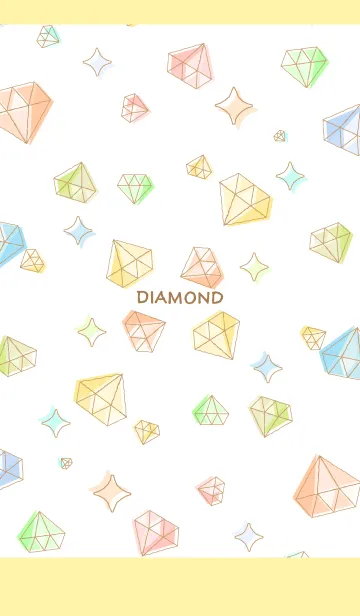 [LINE着せ替え] Cute diamonds on yellow JPの画像1