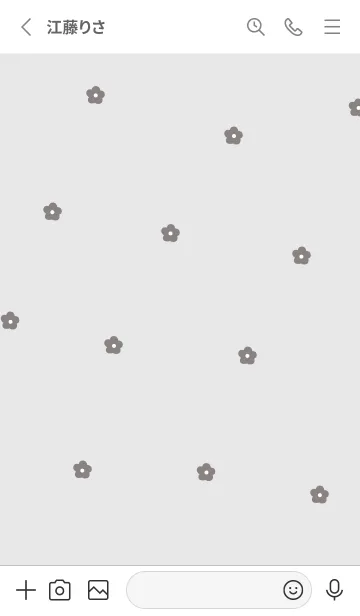 [LINE着せ替え] flower pattern (gray)の画像2