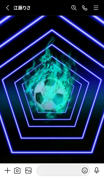 [LINE着せ替え] サッカー〜Soccer Fire〜blue3の画像2