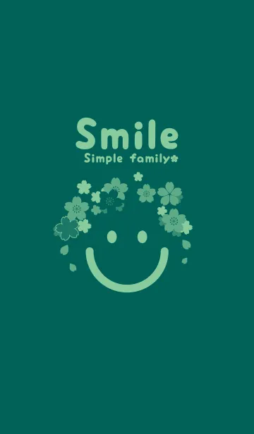 [LINE着せ替え] スマイル＆桜 ホリーグリーンの画像1