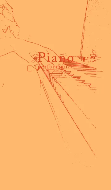 [LINE着せ替え] ピアノ演奏  サンオレンジの画像1