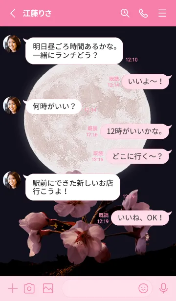 [LINE着せ替え] Sakura Full Moon #2-12の画像3