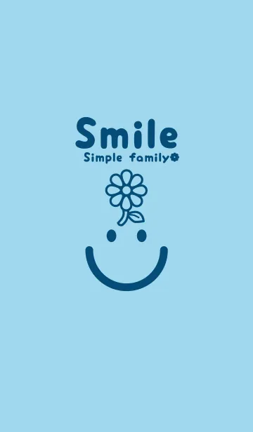 [LINE着せ替え] スマイル＆フラワー スカイブルーの画像1