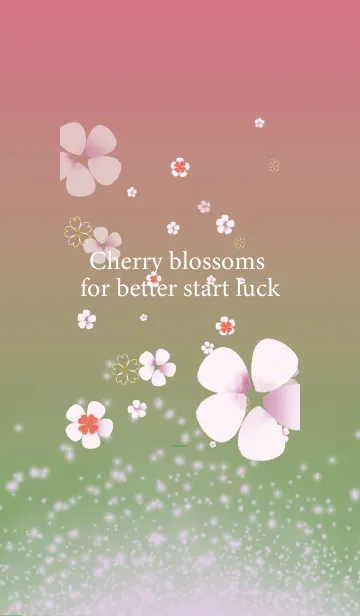 [LINE着せ替え] 緑 : 幸運の桜と四つ葉の画像1