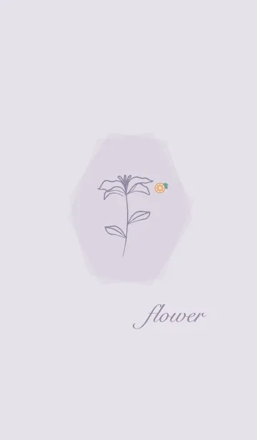 [LINE着せ替え] お花<オレンジ>パープルの画像1
