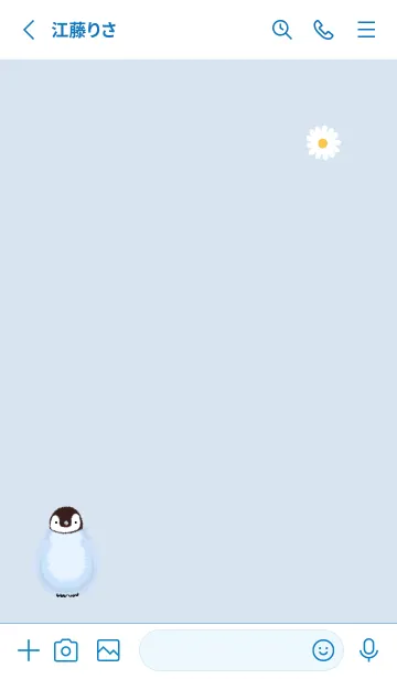 [LINE着せ替え] Penguin Heart blue15_1の画像2