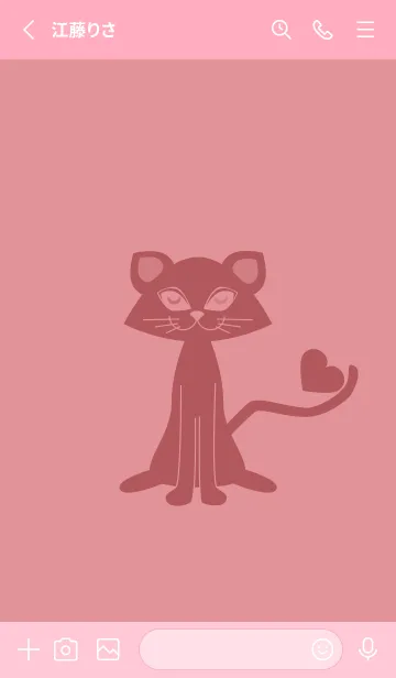 [LINE着せ替え] 猫のオッドとハート オールドローズの画像2