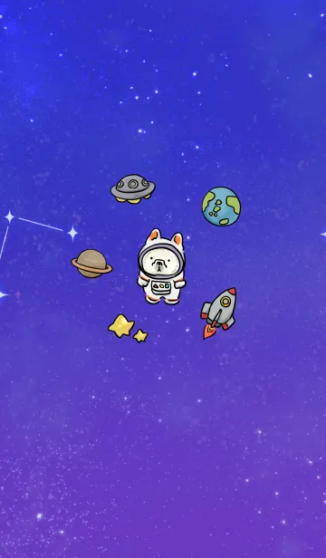 [LINE着せ替え] 宇宙飛行士なフレンチブルドッグの画像1