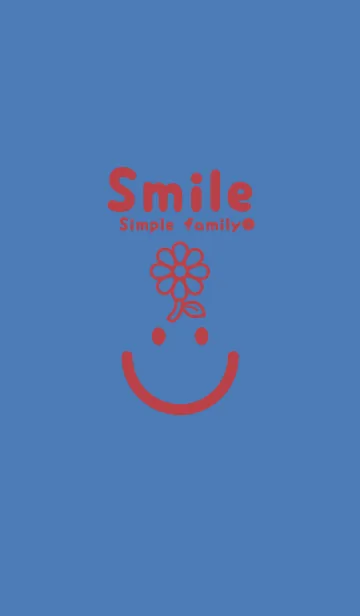 [LINE着せ替え] スマイル＆フラワー ペールサルビアブルーの画像1