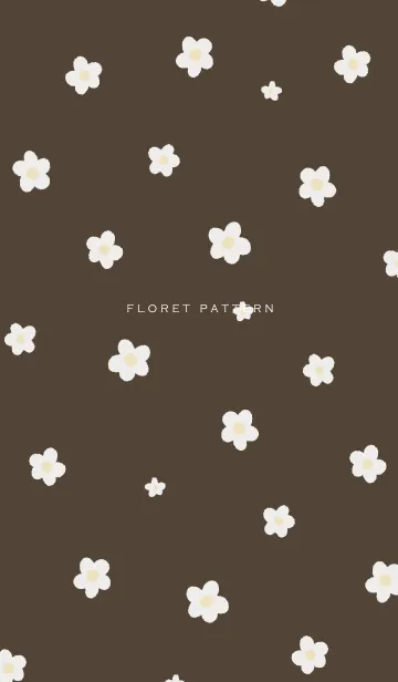 [LINE着せ替え] Floret Pattern - 04-03 ブラウン Ver.aの画像1