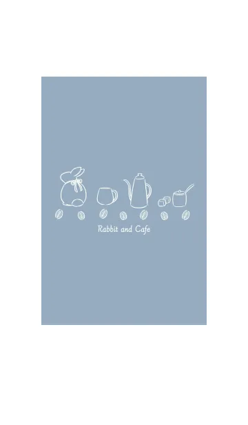 [LINE着せ替え] 兎とカフェ -くすみブルー-の画像1