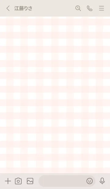 [LINE着せ替え] いちご×チェック柄 (ivorypink)の画像2