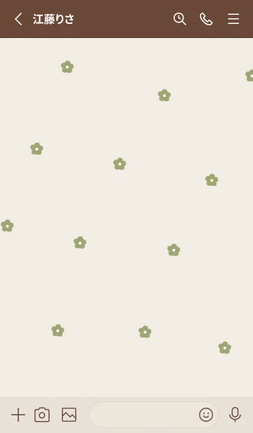 [LINE着せ替え] flower pattern (greenbeige)の画像2
