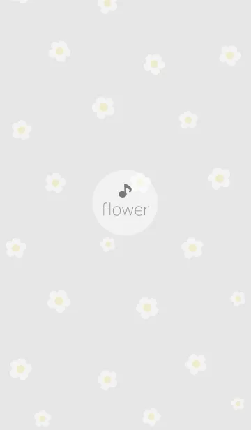 [LINE着せ替え] お花<音符>グレー.の画像1