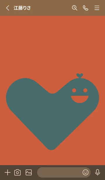 [LINE着せ替え] ハート型の着せかえ 樺色の画像2