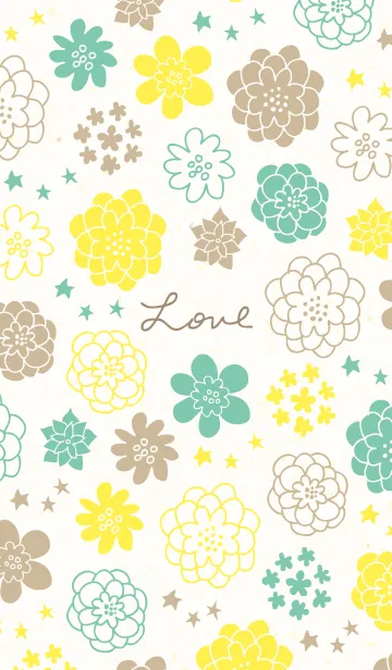 [LINE着せ替え] 北欧風 花と星2の画像1