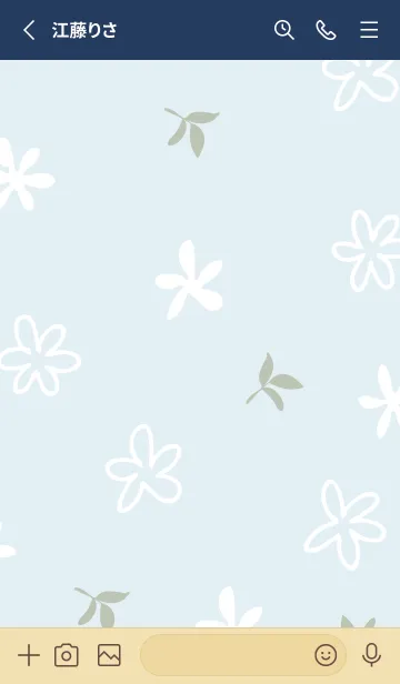 [LINE着せ替え] くすみカラー 白い花3の画像2