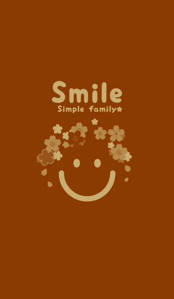 [LINE着せ替え] スマイル＆桜 褐色の画像1
