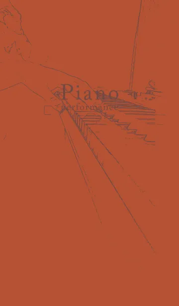 [LINE着せ替え] ピアノ演奏  煉瓦色の画像1