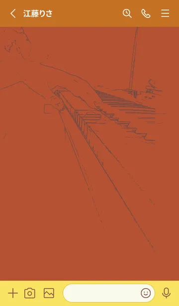 [LINE着せ替え] ピアノ演奏  煉瓦色の画像2