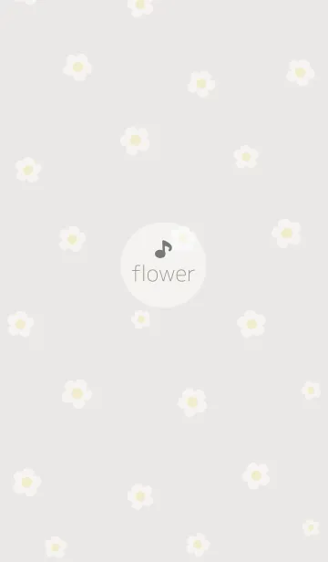 [LINE着せ替え] お花<音符>グレージュ.の画像1