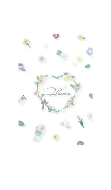 [LINE着せ替え] Heart Wreath bluegreen05_1の画像1