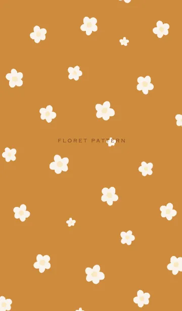 [LINE着せ替え] Floret Pattern - 04-04 ブラウン オレンジの画像1