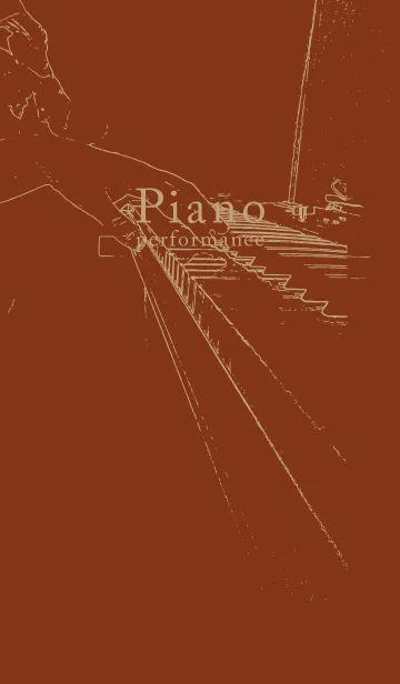 [LINE着せ替え] ピアノ演奏  バーントシエンナの画像1