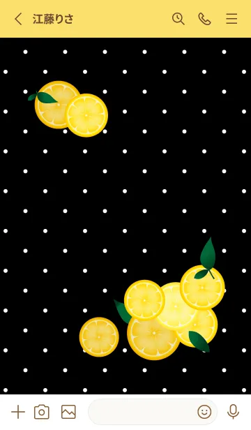 [LINE着せ替え] レモンと水玉の着せかえ 黄色の画像2