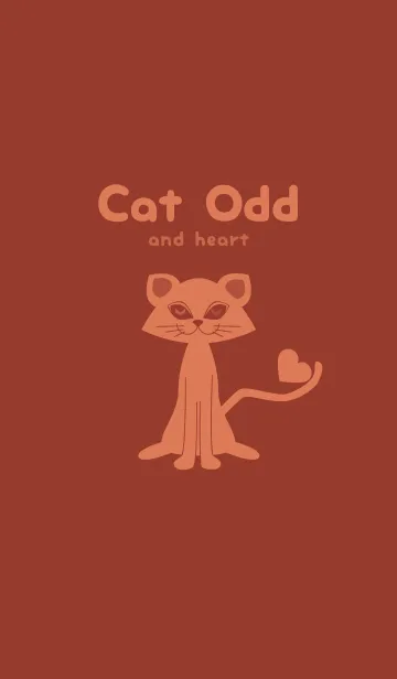 [LINE着せ替え] 猫のオッドとハート ガーネットブラウンの画像1