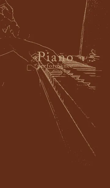 [LINE着せ替え] ピアノ演奏  セピアの画像1