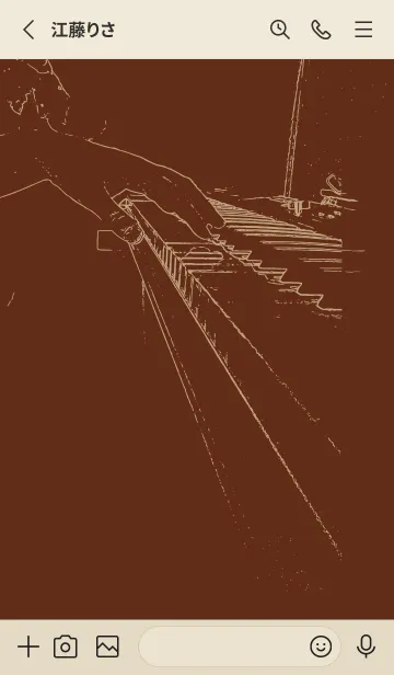 [LINE着せ替え] ピアノ演奏  セピアの画像2