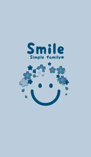 [LINE着せ替え] スマイル＆桜 パウダーブルーの画像1