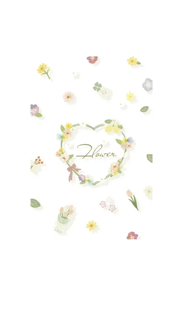 [LINE着せ替え] Heart Wreath pistachiogreen06_1の画像1