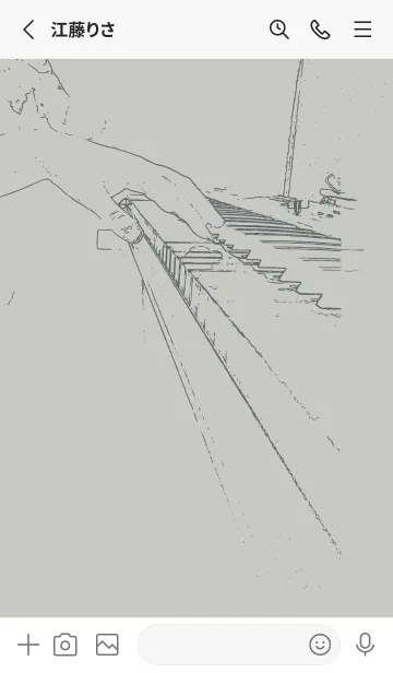 [LINE着せ替え] ピアノ演奏  パールグレイの画像2