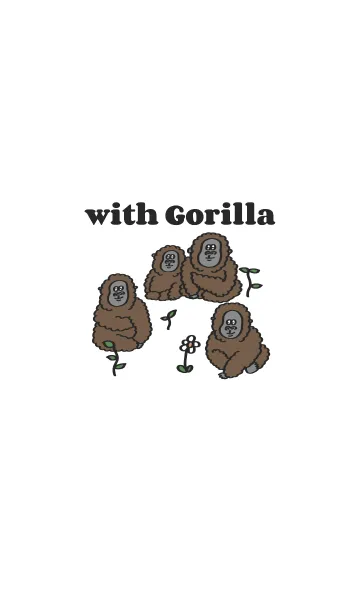 [LINE着せ替え] ごりらの日常 with Gorilla (brown ver.)の画像1