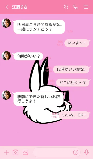 [LINE着せ替え] 韓国 ラビット 7の画像3