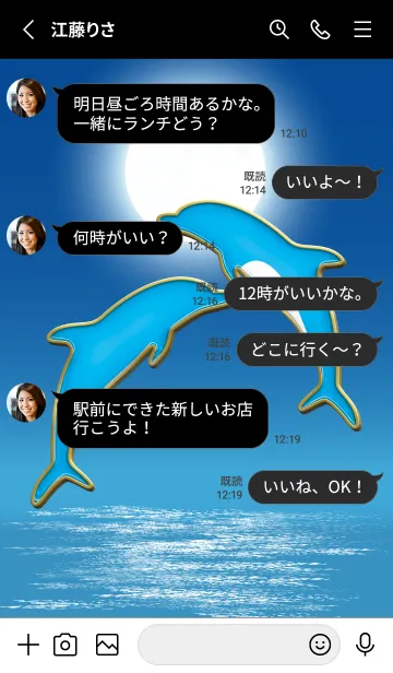 [LINE着せ替え] Enamel Pin Moonlight Dolphin 10の画像3