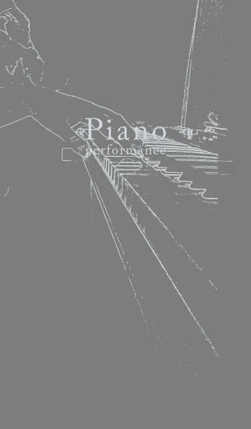 [LINE着せ替え] ピアノ演奏  マウスグレイの画像1