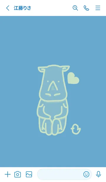 [LINE着せ替え] サイとハート チョークブルーの画像2