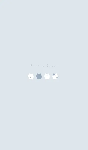 [LINE着せ替え] 小さな猫。淡いブルーグレーの画像1