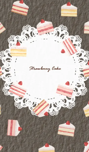 [LINE着せ替え] Strawberry Cake 1 - 04-03 ブラウン Ver.iの画像1