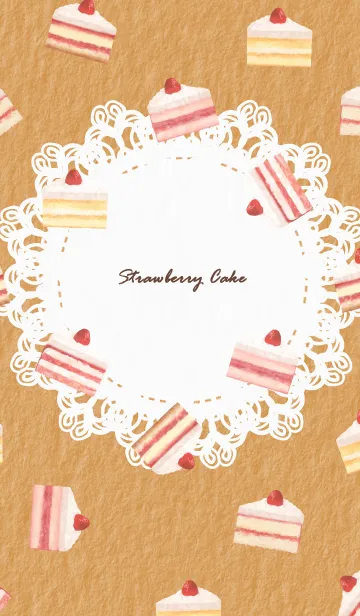 [LINE着せ替え] Strawberry Cake 1 - 04-04 ブラウンの画像1