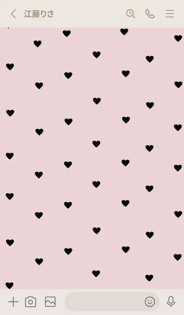 [LINE着せ替え] pattern_heart (黒ピンク)の画像2