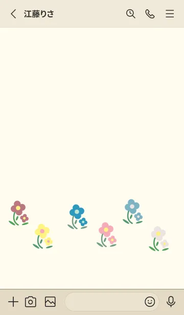 [LINE着せ替え] シンプルなかわいいお花 赤とベージュの画像2