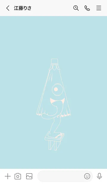[LINE着せ替え] 妖怪 から傘おばけ 水色の画像2