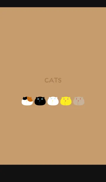 [LINE着せ替え] おかしなねこたち 黒色の画像1