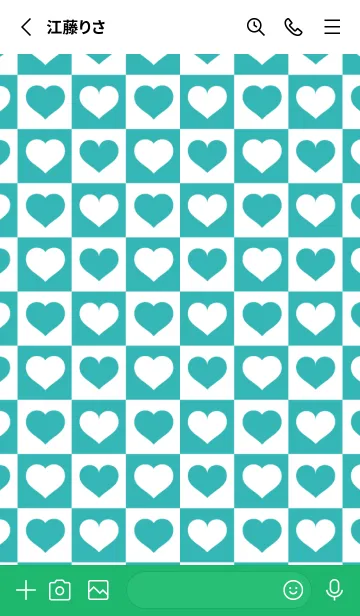 [LINE着せ替え] ブロック＆ハート 7の画像2