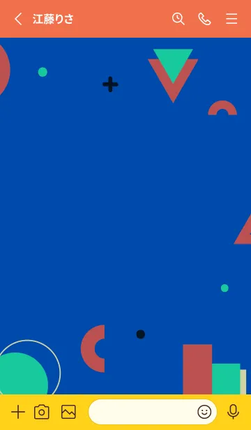 [LINE着せ替え] Flat Geometric Cobalt Blueの画像2